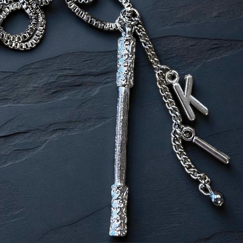 Dungeons and Dragons Monk necklace Monk staff and the initials KI DND jewelry - Picture 4 of 17